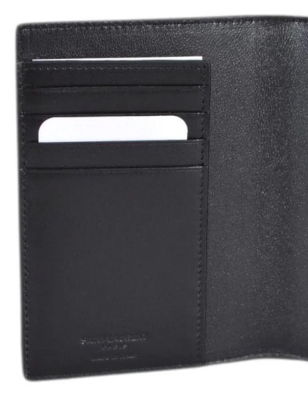 YSL SAINT LAURENT PASSPORT HOLDER in Black New